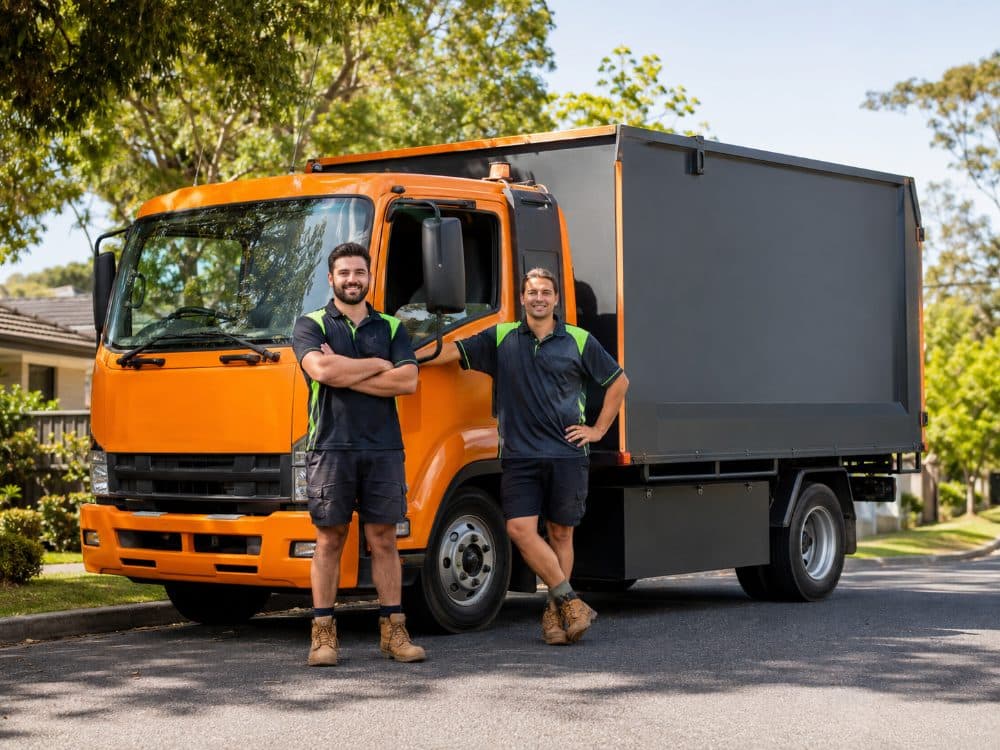 Warriors Rubbish Removal crew with the branded truck
