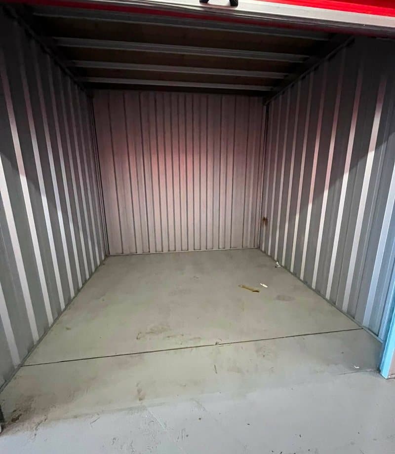 The same storage unit completely empty after clear-out